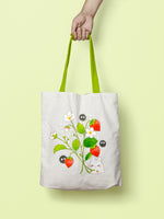 Tote bag - White totoro with strawberries