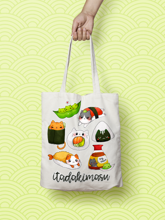 Tote bag Oishii - gatos dulces japoneses