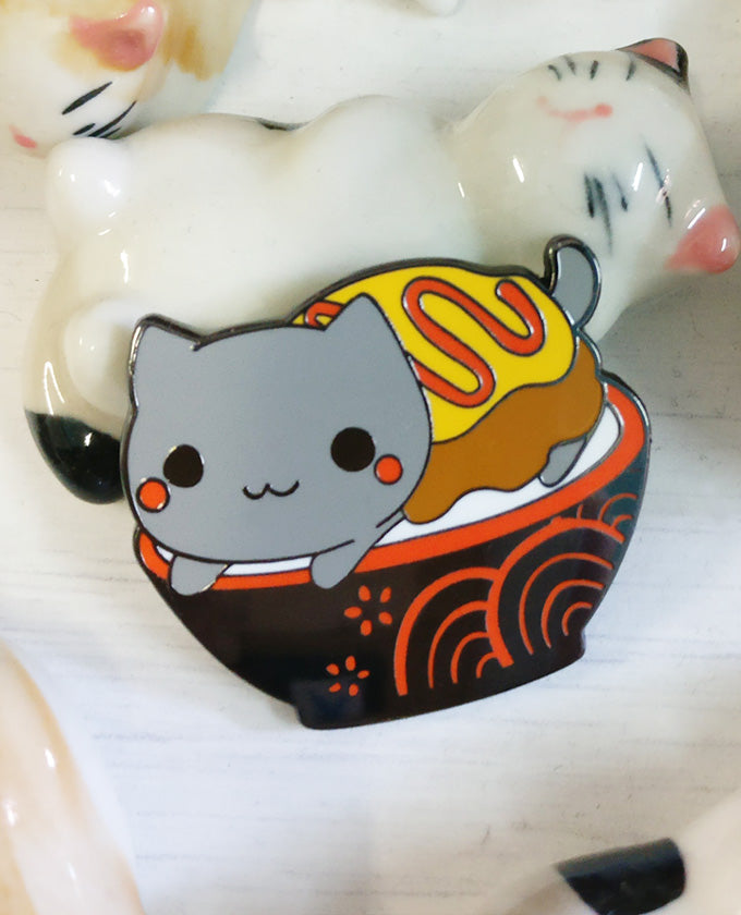 Catsudon enamel pin