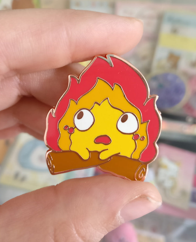 Chibi calcifer enamel pin