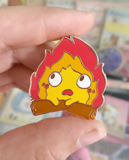 Chibi calcifer enamel pin