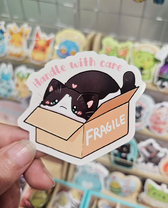Handle with care cat - Vinyl sticker