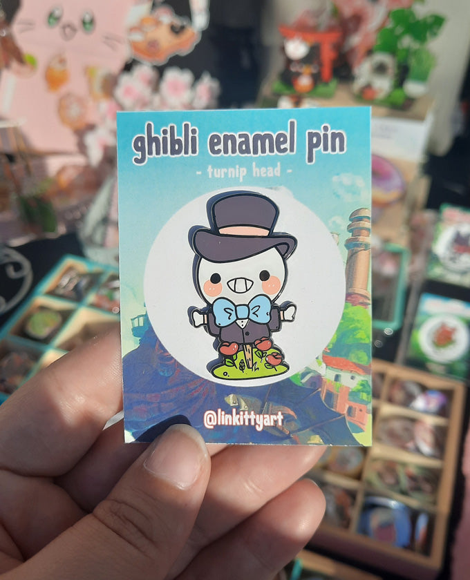 Turnip head enamel pin
