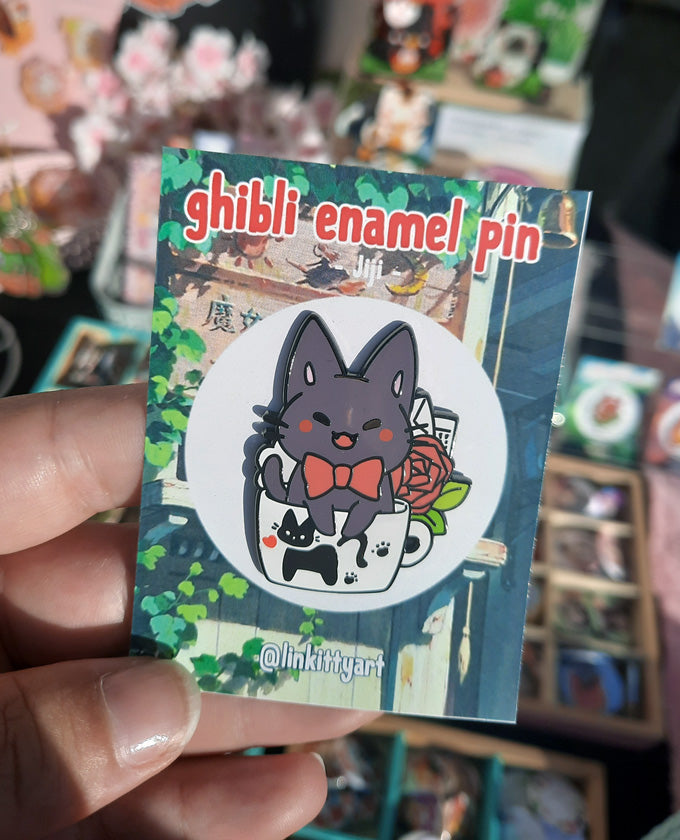 Jiji cat enamel pin