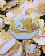 Ramen cat enamel pin