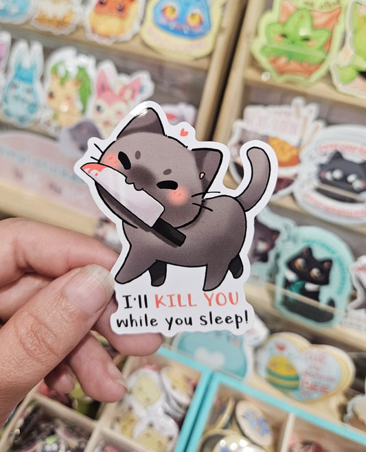 Cat with knife - Vinyl sticker