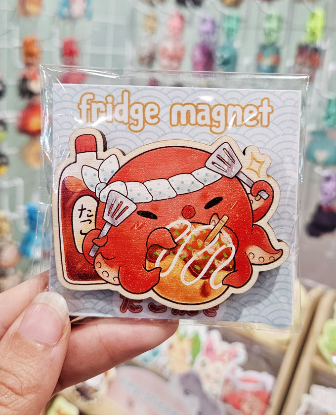 Takoyaki wooden magnet