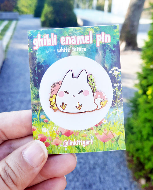 White Totoro enamel pin