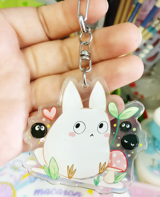 White totoro Acrylic Keychain – Studio Ghibli